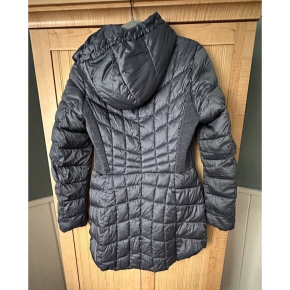 BERNARDO Ladies' Blue Hooded EcoPlume Packable Quilted Puffer Winter Coat Size M - Picture 7 of 14